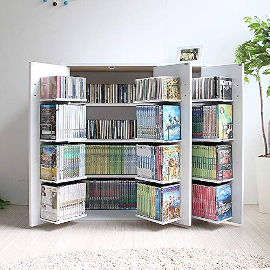 Amazon｜本棚 扉付 コミック400冊収納可能な書棚ストッカー 収納庫