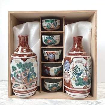 Amazon.co.jp: 九谷焼 九谷庄三 とっくり お猪口 セット 徳利 酒器