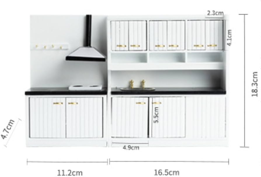 Amazon.co.jp: ドールハウス ミニチュア 家具 木製キッチンセット 食堂