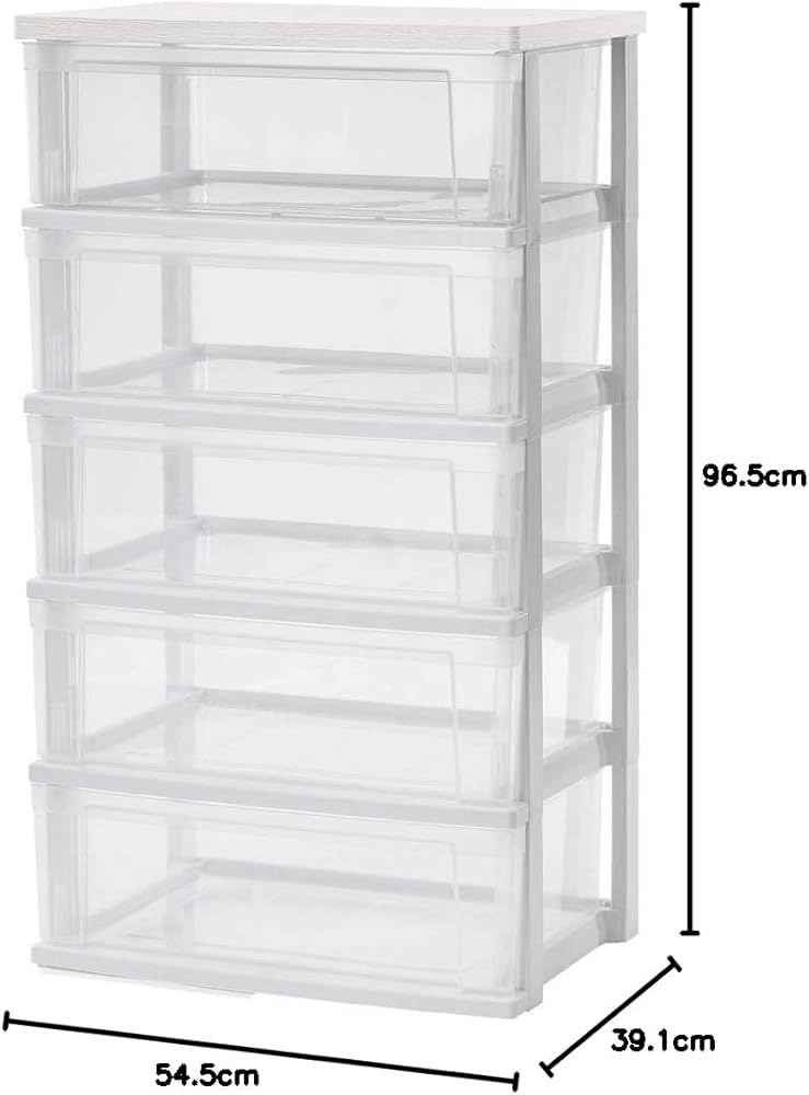 Amazon｜アイリスオーヤマ チェスト 5段 日本製 ウッドトップチェスト