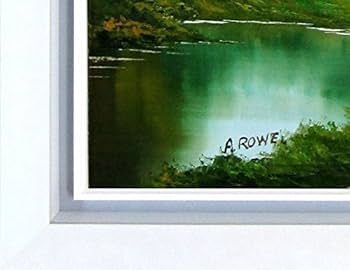 Amazon.co.jp: A・ROWE『小屋へ続く道(F20号)』油彩画 風景画 森林 池