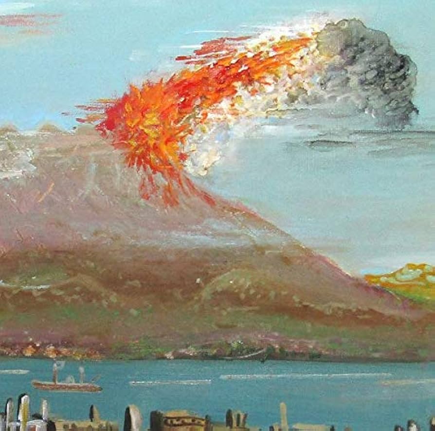 Amazon.co.jp: 伊東明生『桜島・鹿児島(F6号)』油彩画 風景画 薩摩富士