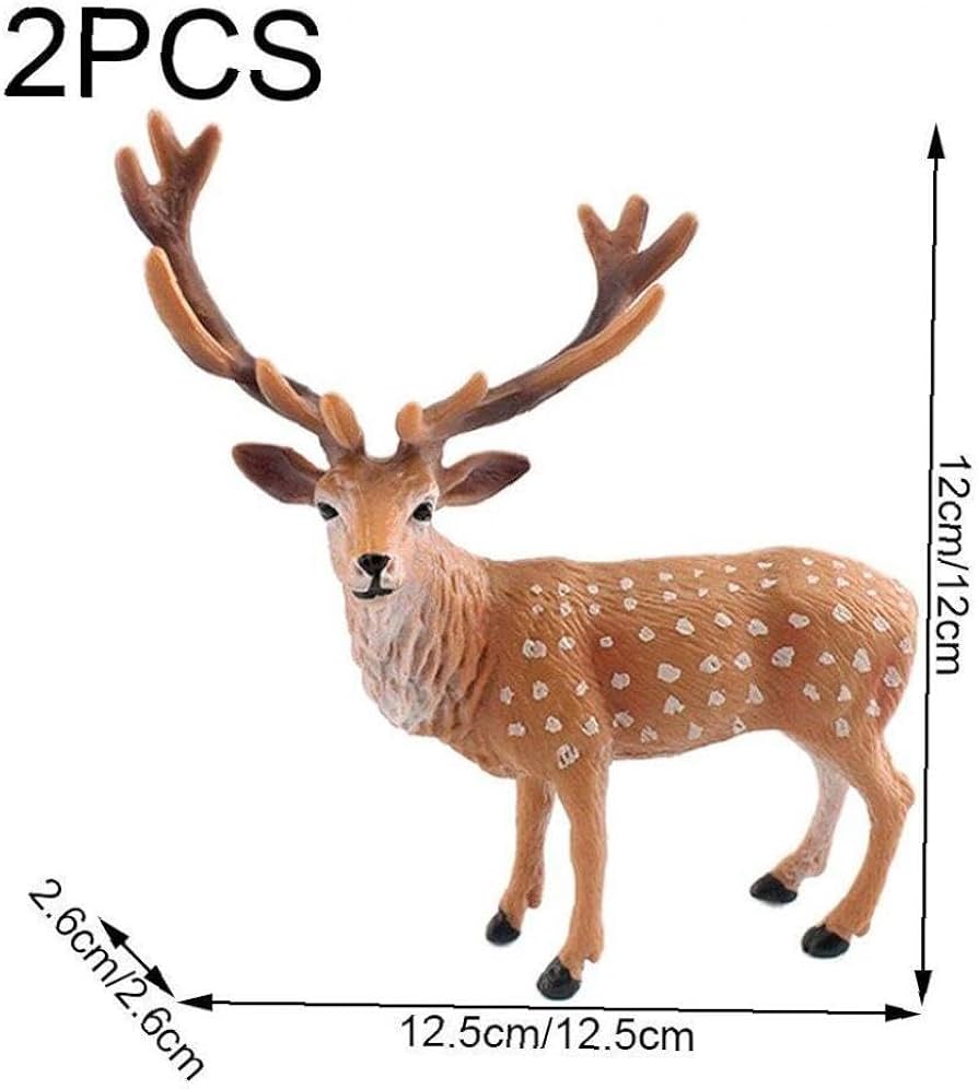 Amazon.co.jp: Toivexa エゾシカ 置物 森林 動物モデル フィギュア