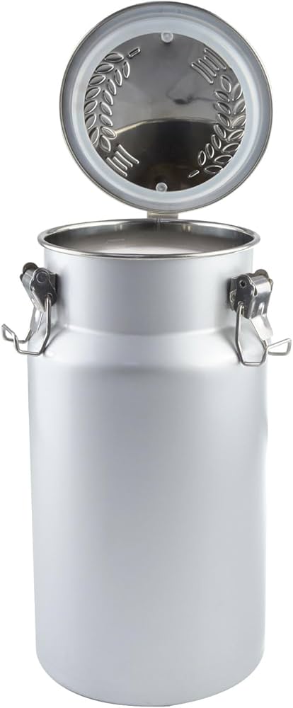 Amazon.co.jp: KELUNIS ステンレスミルク缶牛乳樽、キャップ付きミルク