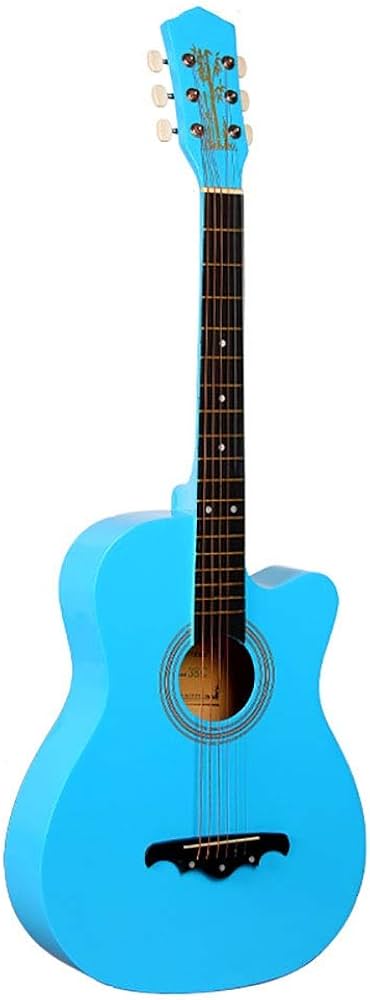 Amazon.co.jp: アコースティック38インチブルーギターフォークギターは