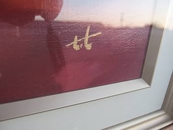 Amazon.co.jp: 201114A谷崎勉 『赤富士』 絵画 油彩 油絵画 美術品