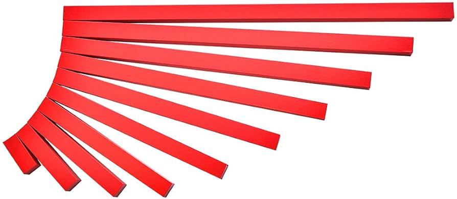 Amazon.com: Kghios Montessori Long Red Rods Montessori Sensorial
