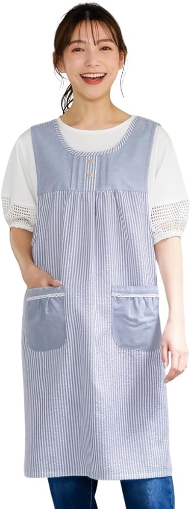 Amazon.co.jp: [ニッセン] エプロン 大きいサイズ 肌ざわりさわやか