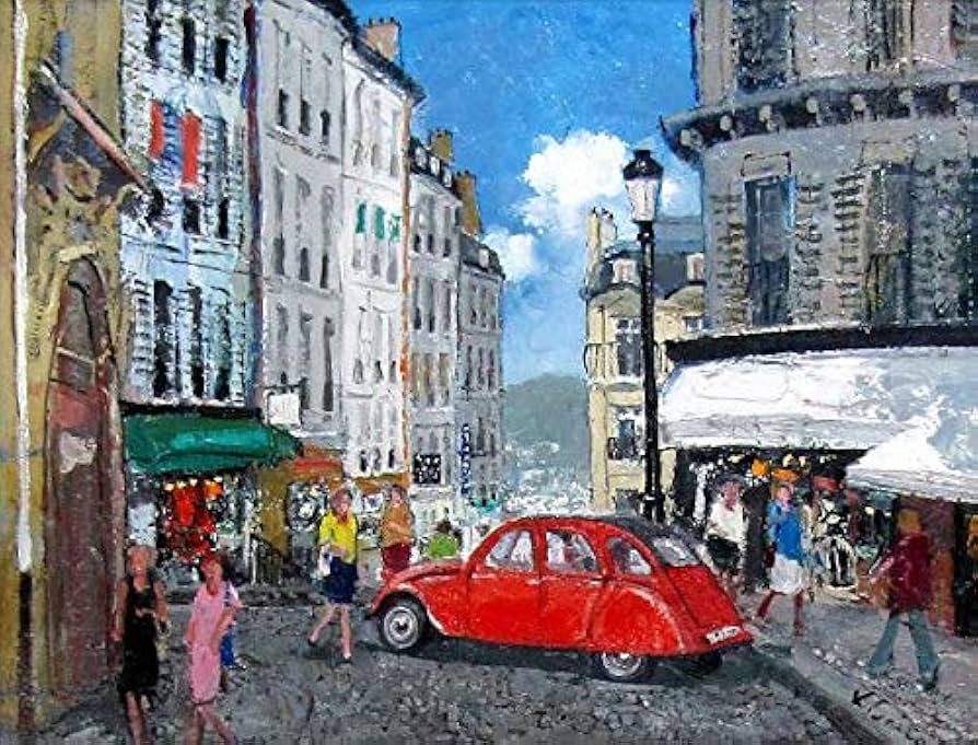 Amazon.co.jp: 斉藤要『南フランスの街(F6号)』油彩画 風景画 街並