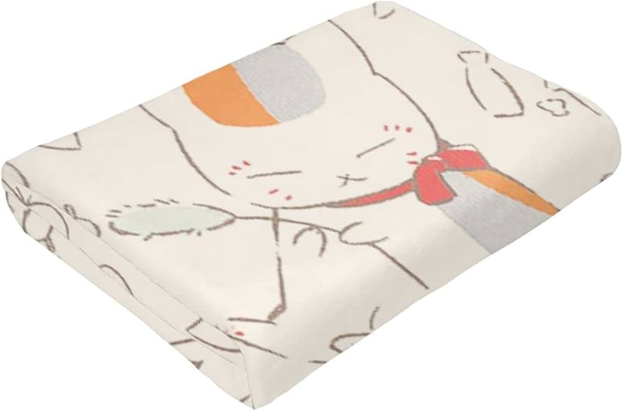 Amazon｜夏目友人帳 ニャンコ先生(1) ブランケット 毛布 ひざ掛け 厚手