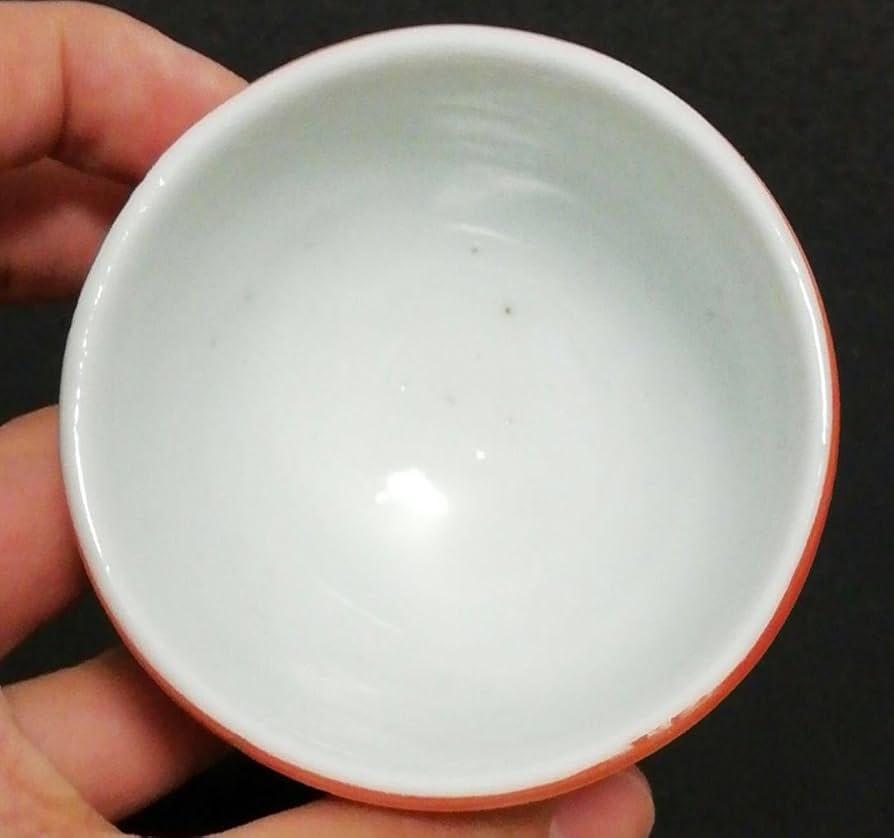 Amazon.co.jp: 人間国宝 原清作 赤絵 色絵 盃 ぐい呑 共箱 酒器 : Home