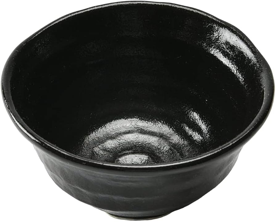 Amazon｜瀬戸黒 ろくべ型茶碗（小） [121×64mm] | 茶碗｜飯碗