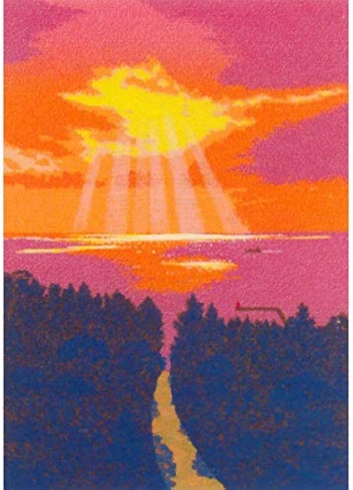 Amazon.co.jp: 吉岡浩太郎『光る海』シルクスクリーン 風景画 天使の