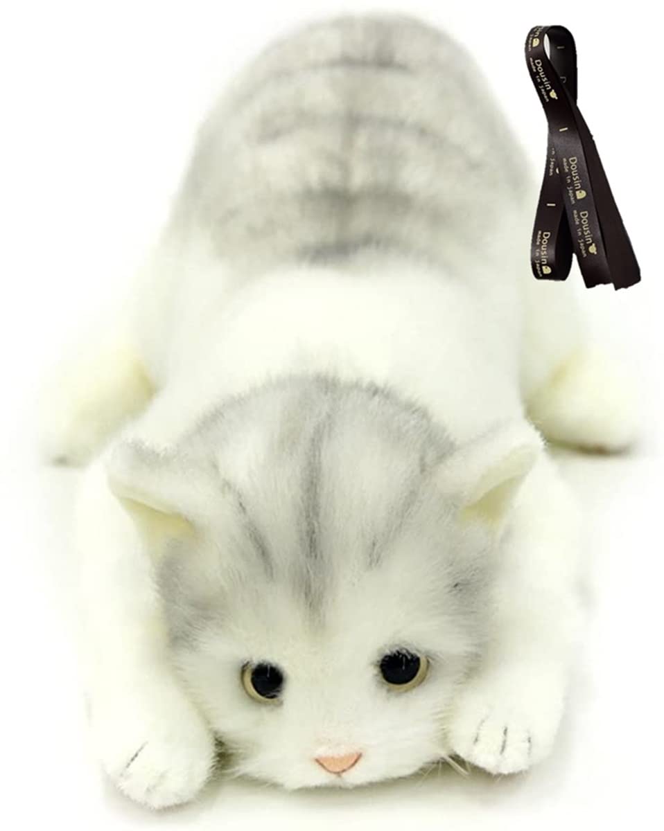 Amazon.co.jp: 童心タグリボン付き 日本製 リアルな猫のぬいぐるみ