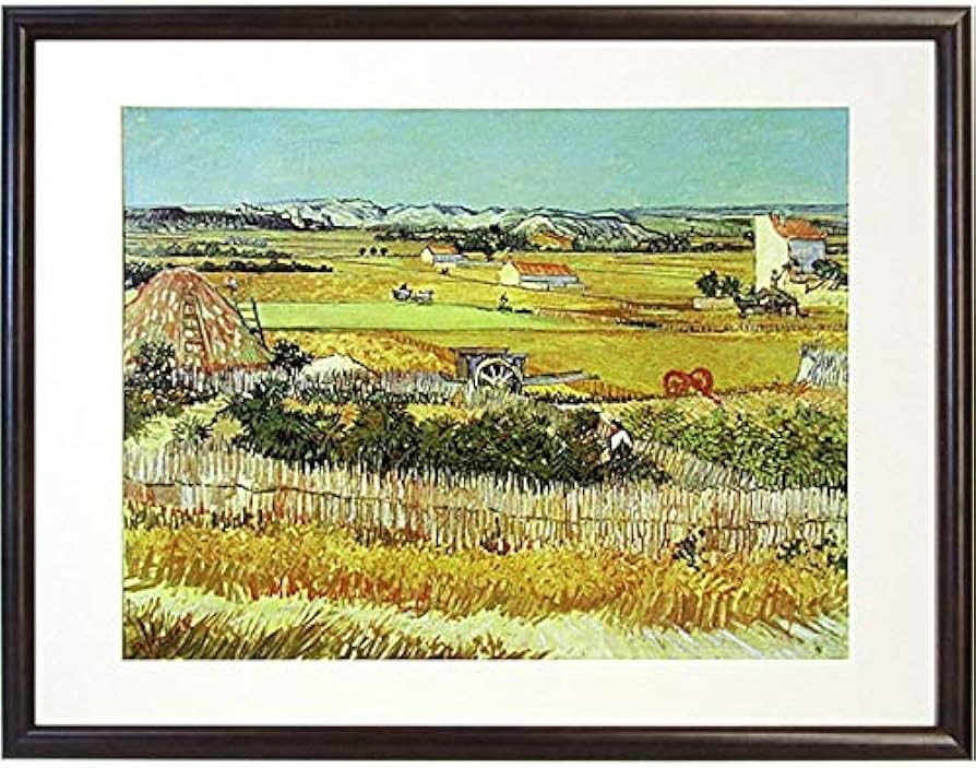 Amazon.co.jp: ゴッホ『ラ・クローの収穫』オフセット印刷 風景画 農村