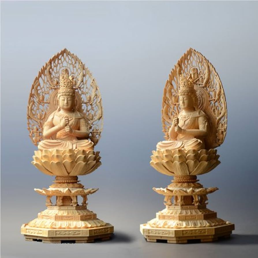 Amazon｜仏縁堂ブランド：仏像【総柘植材・八角飛天光背仏像：大日如来