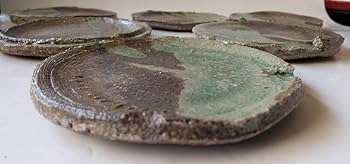 Amazon.co.jp: 常滑焼 名工 桧原窯 大迫みきお 灰釉 銘々皿 6客セット