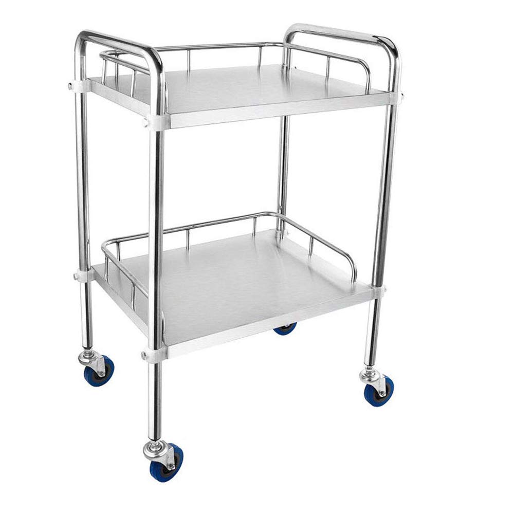 Amazon.co.jp: ステンレス ワゴン サ医療ービス カート 2段 組立式