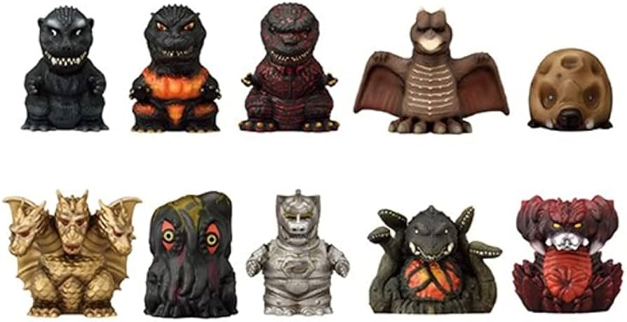 Amazon.co.jp: Godzilla Soft Vinyl Puppet Mascot, Box of 10 : Toys
