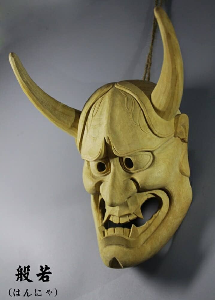 Amazon.co.jp: [AiO JAPAN] 般若面 匠の技術で彫られた壁掛け用木彫り
