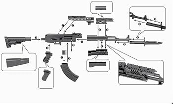 Amazon | 1/6銃ソビエト連邦AK-47自動小銃ミニプラスチック積み木小型