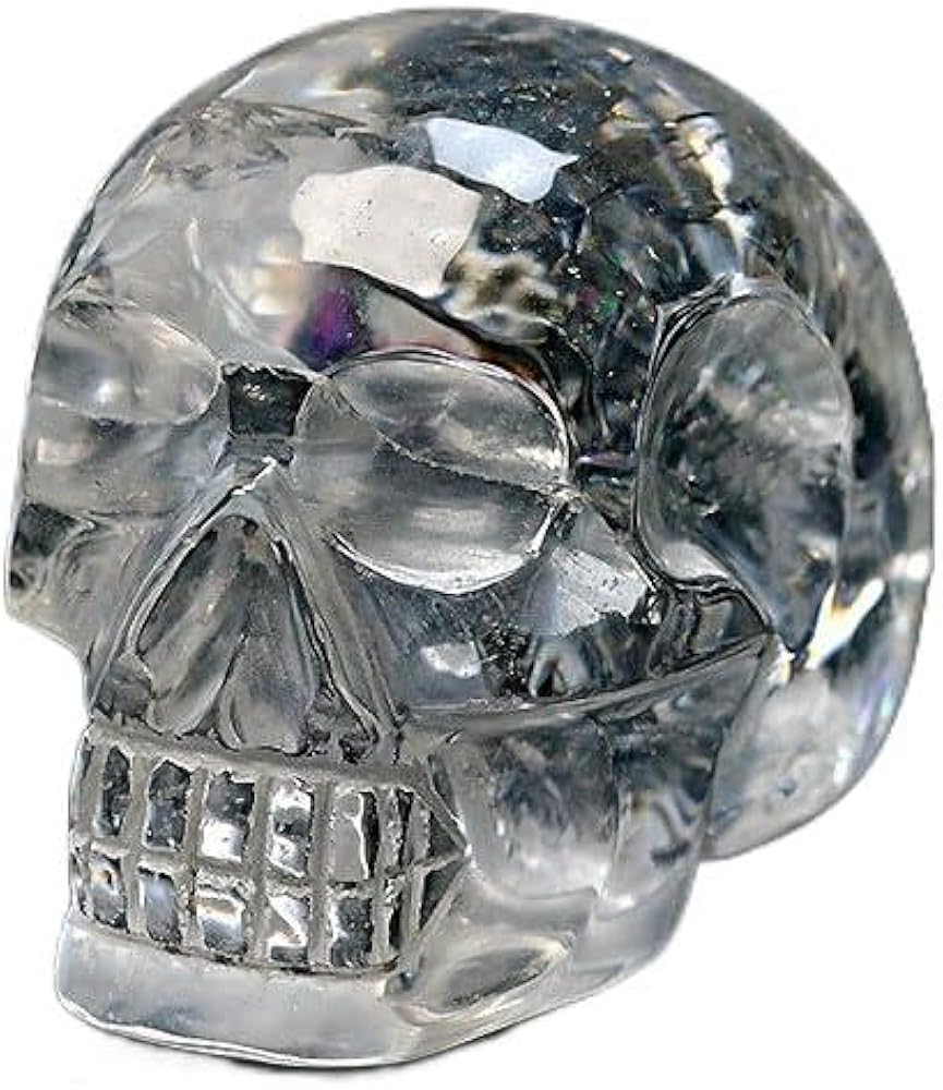 Amazon | 入手困難 極上品質 超透明 水晶 ドクロ クリスタルスカル 虹