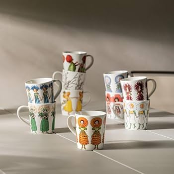 Amazon.co.jp: エルサベスコフ マグカップ ハンドル付 コーンフラワー