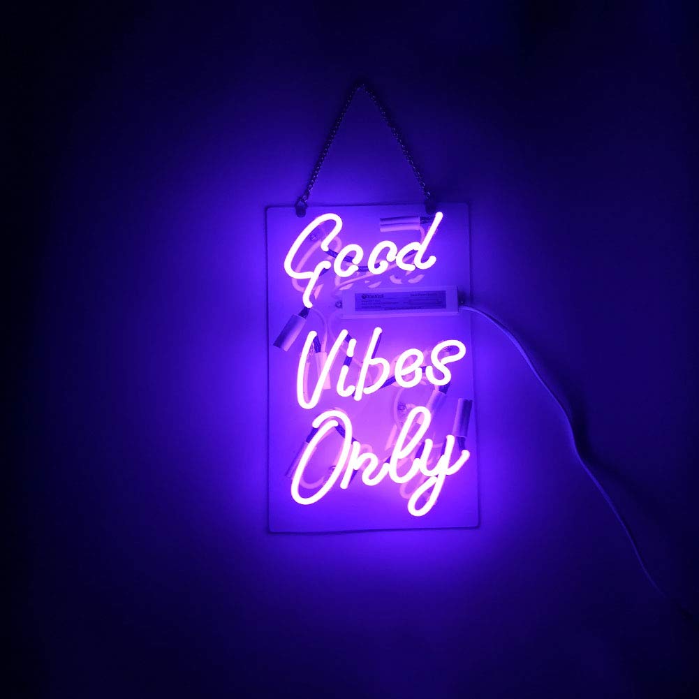 Amazon | 【Good Vibes ONLY Purple】ネオン 看板 NEON SIGN デザイン