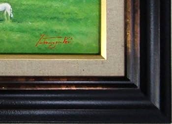 Amazon.co.jp: 中島 達幸『大地に憩う(F6号)』油彩画 風景画 大樹 白馬