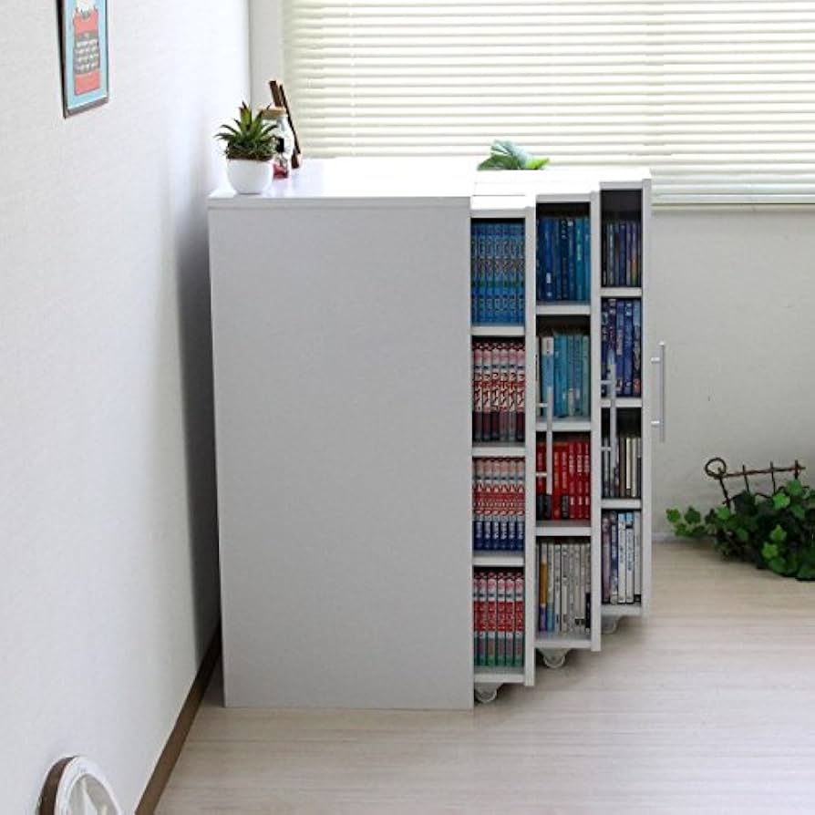 Amazon.co.jp: 本棚 スライド スライド本棚 すきま 収納 隙間収納