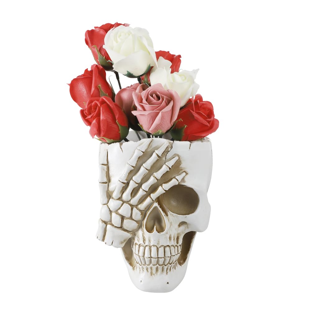 Amazon.co.jp: ハロウィン 飾り ガーデニング ドクロ 植木鉢 髑髏 樹脂