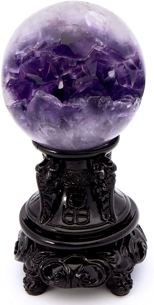 Amazon.co.jp: [GOLD STONE] アメジスト 笑口 丸玉 直径72mm 460g 台座