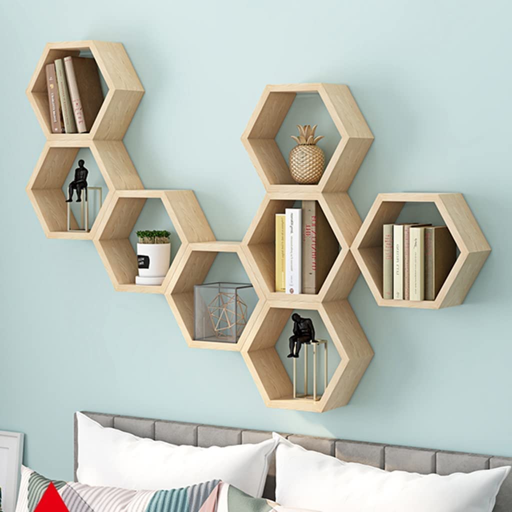 Amazon｜六角形セット、壁掛けハニカムファームハウス収納棚、寝室