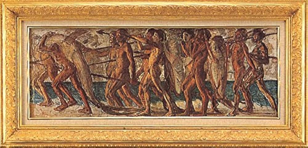 青木繁、【夕焼けの海】、豪華・希少画集画、新品高級額・額装付 青木