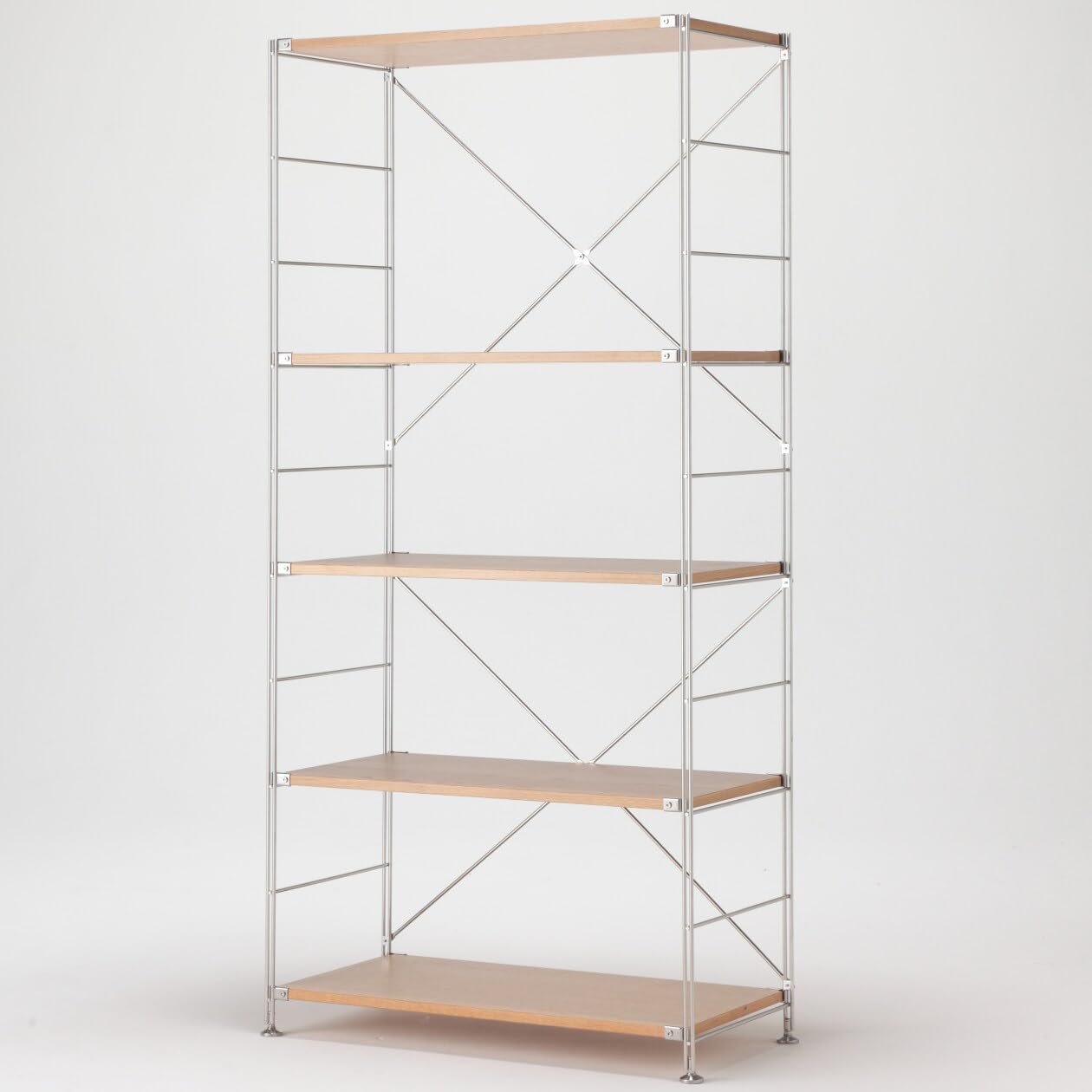 Amazon｜無印良品 ステンレスユニットシェルフ オーク材棚セット