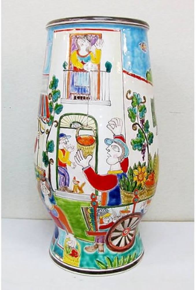 Amazon｜傘立て イタリア シチリア陶器 スザンナ デ シモーネM5-558G