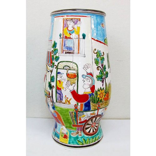 Amazon｜傘立て イタリア シチリア陶器 スザンナ デ シモーネM5-558G