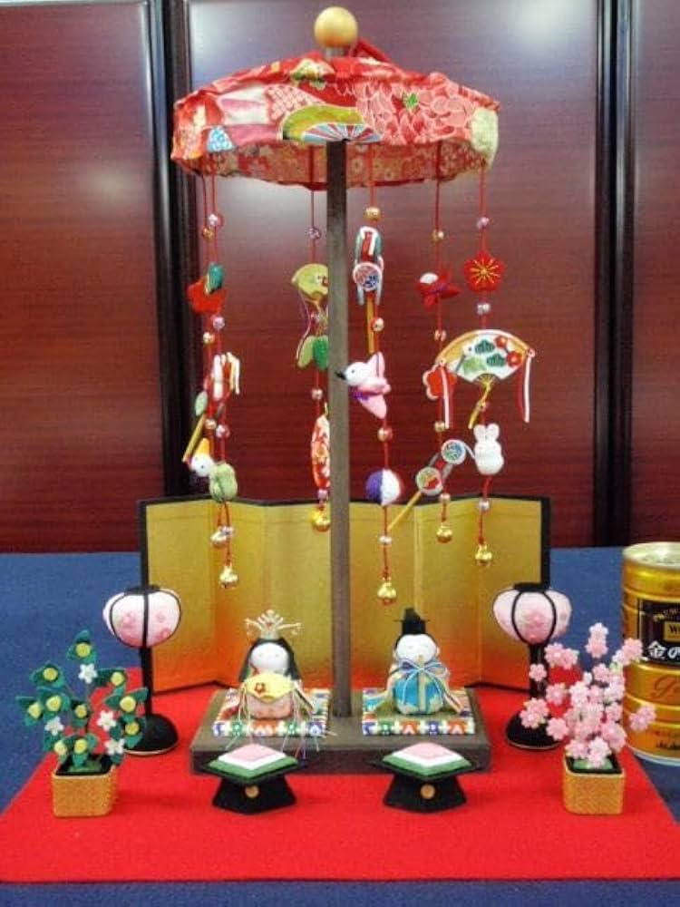 Amazon.co.jp: 即納！さらに！高さ37 ちりめん ひな人形 吊るし飾り