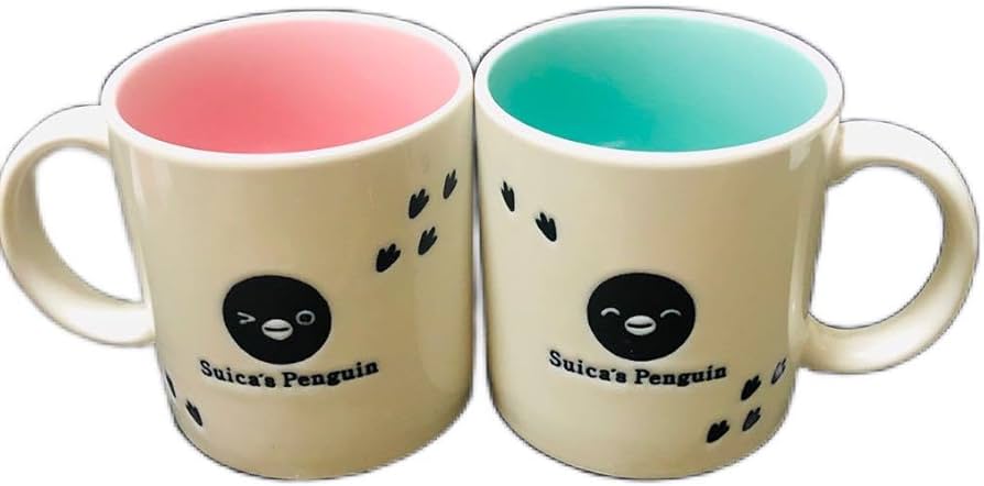 Amazon.co.jp: Suicaのペンギン ペアマグカップ 水色 ピンク 2個