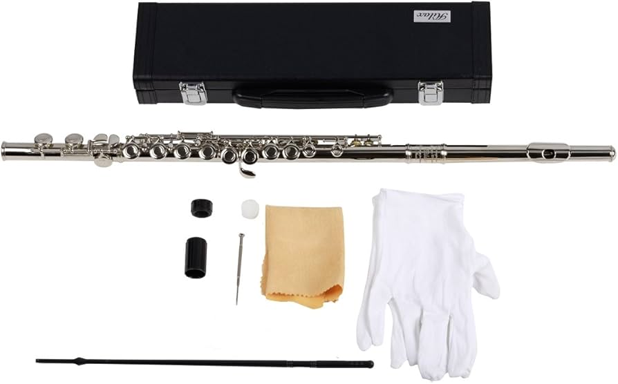 Amazon | 【Hilax】 フルート Cキー 手袋 ケース付き 16穴 白銅