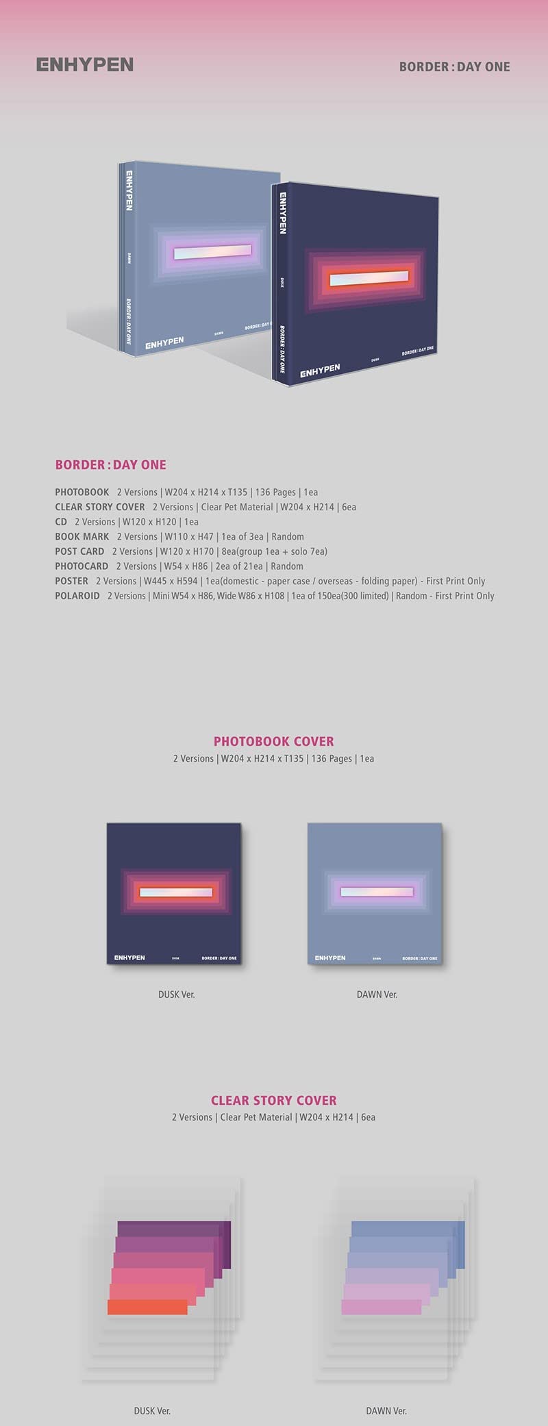 Amazon.co.jp: Enhypen Border : Day One 1st Mini Album Dusk Version