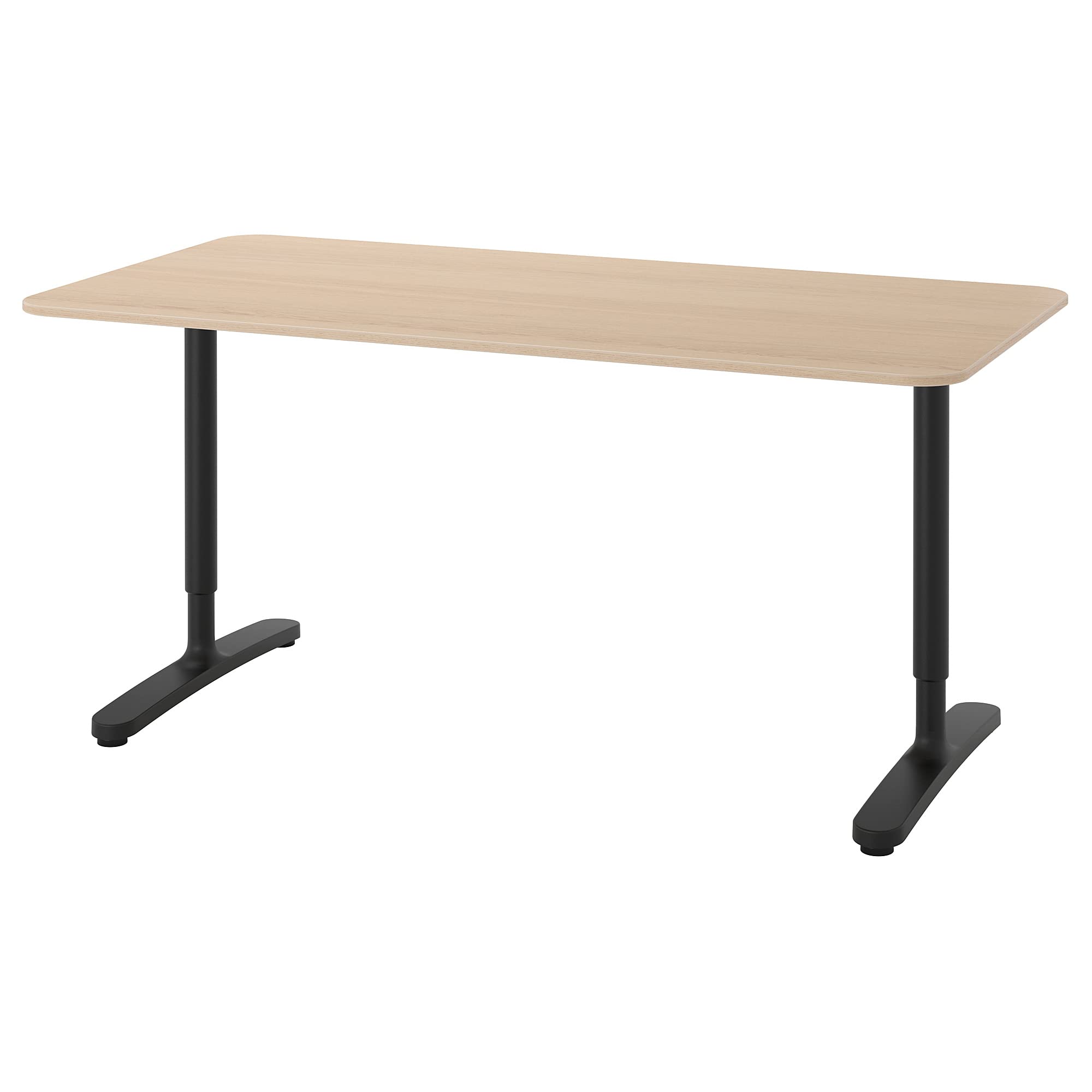 Ikea BEKANT Desk 160 x 80 cm White Stained Oak Veneer Black