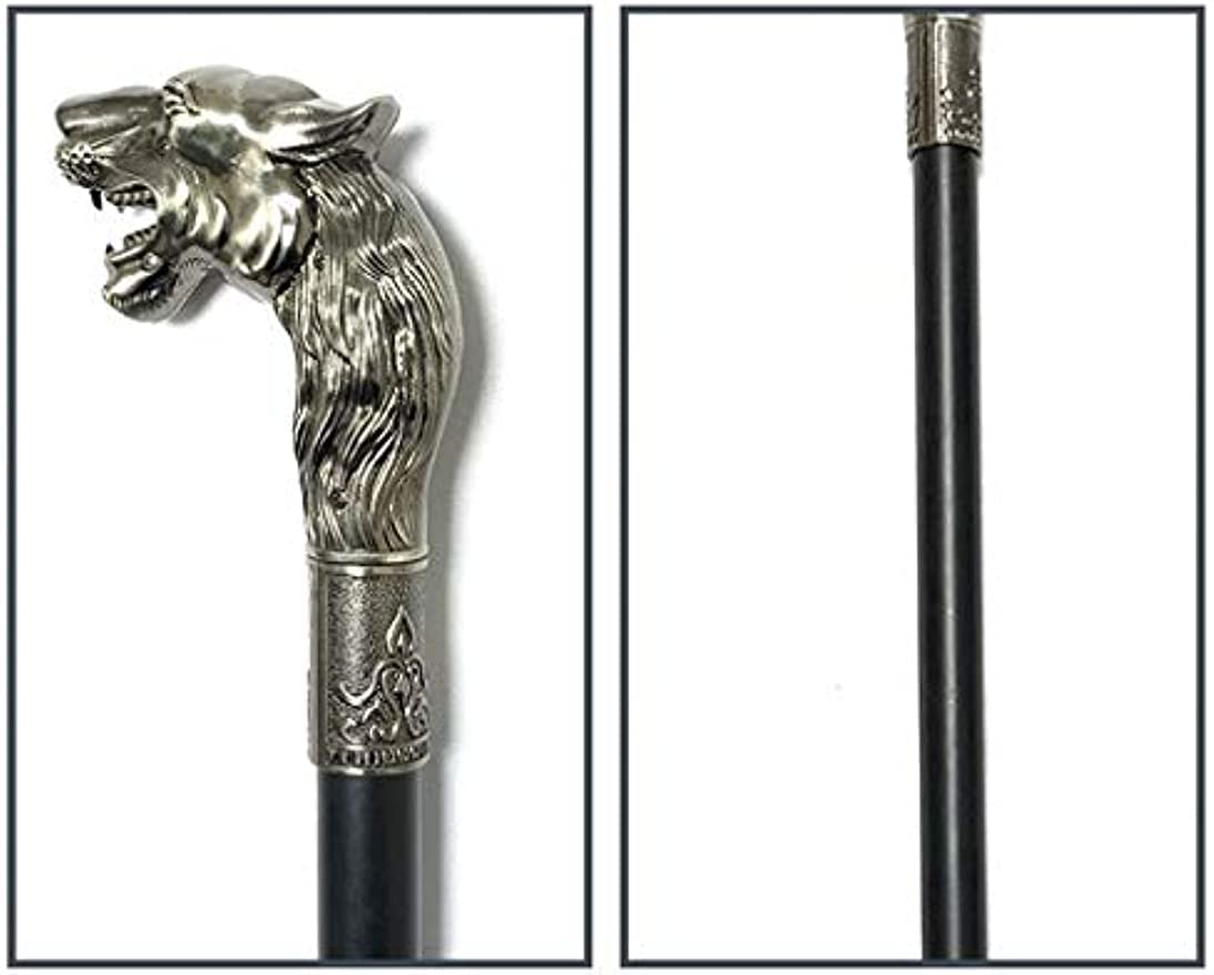Amazon | 銀色の金属製の杖-英国紳士の杖-文明化された杖杖-金属製の
