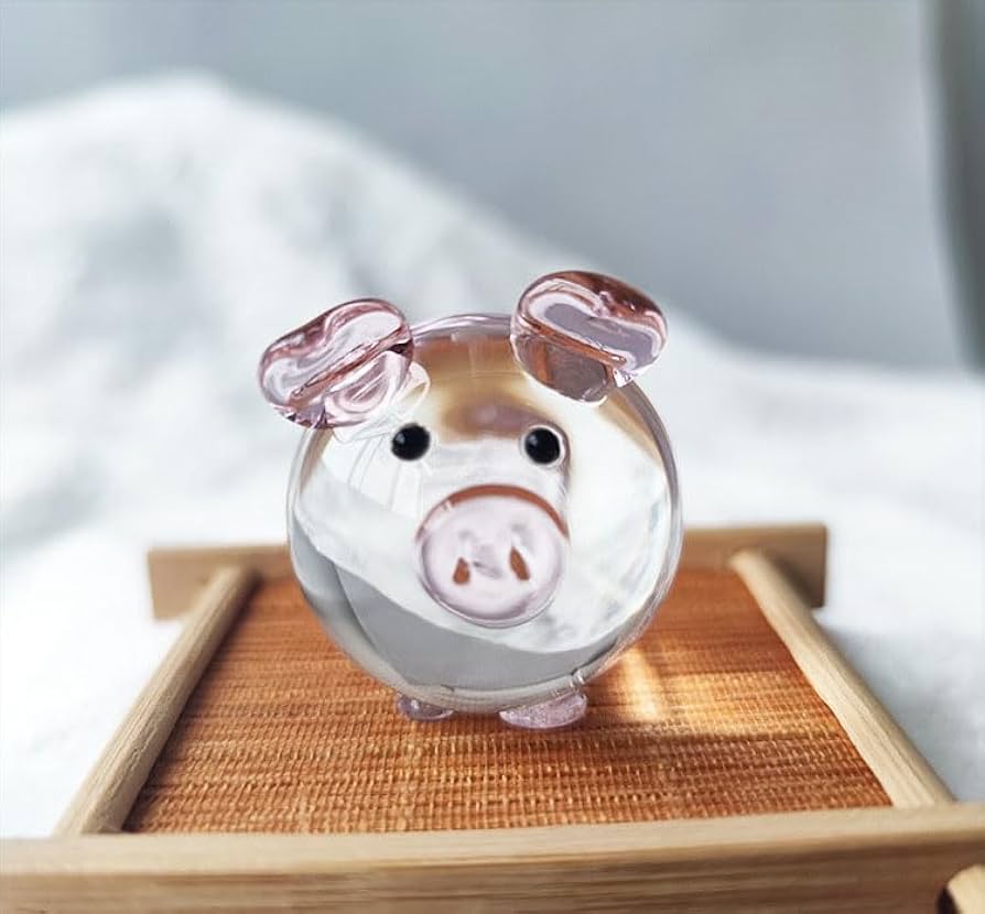 Amazon.co.jp: 水晶 置物ブタ匹 子豚 クリスタル 飾 ガラス ホーム