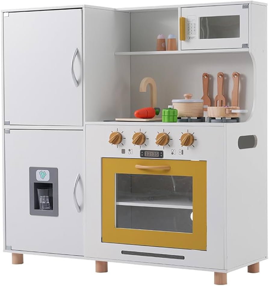 Amazon | おままごと キッチン 木製 おままごとセット 冷蔵庫 調理器具