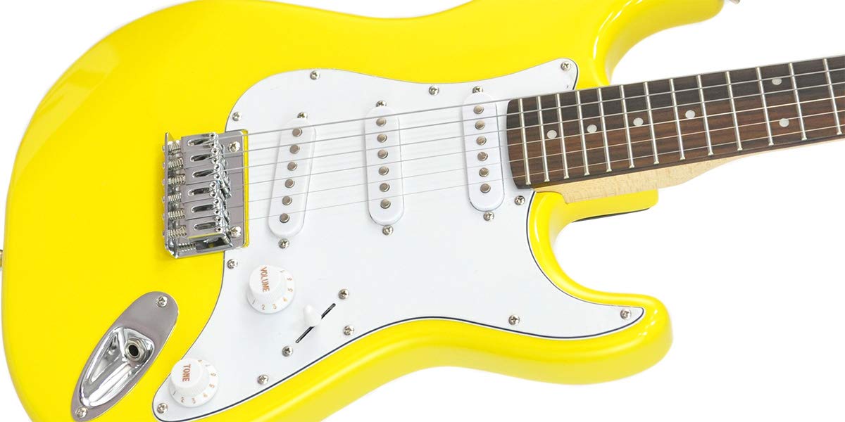 Amazon | PLAYTECH (プレイテック) エレキギター ST025 YELLOW 570mm
