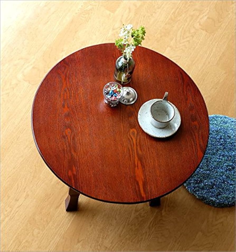 Amazon｜ちゃぶ台 円卓 60cm おしゃれ 和 丸テーブル 和風 カフェ 和室