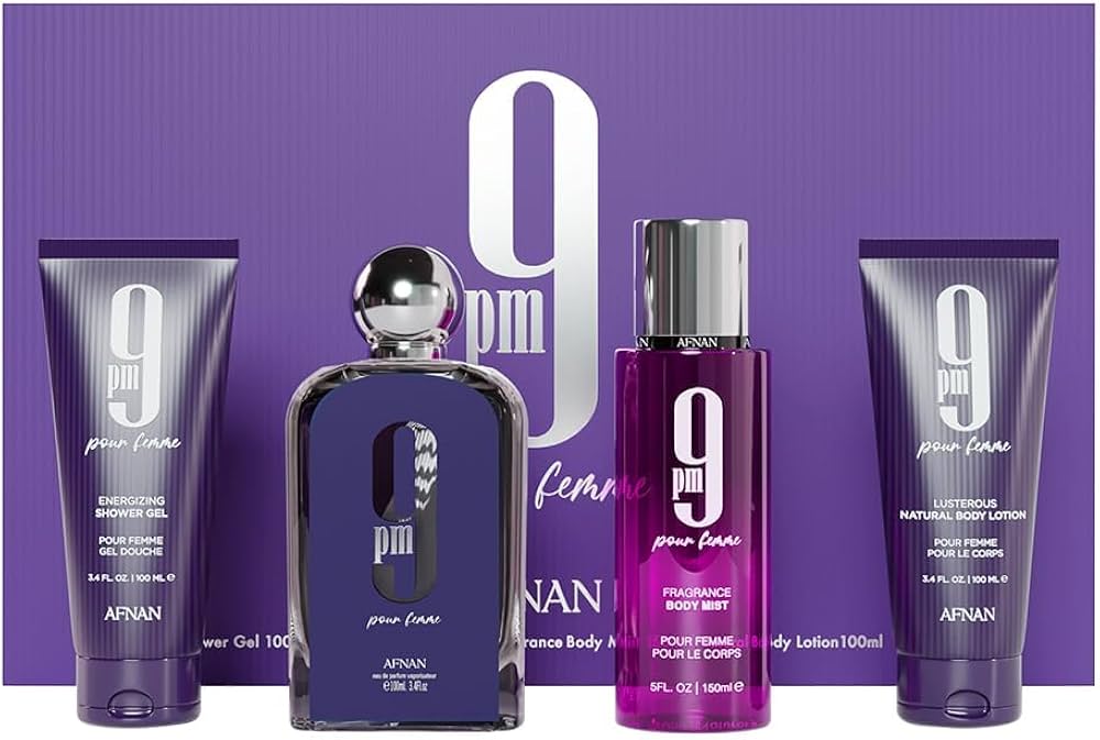 Amazon.com : Afnan 9 PM Pour Femme Luxury Perfume Gift Set