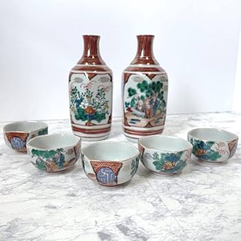 Amazon.co.jp: 九谷焼 九谷庄三 とっくり お猪口 セット 徳利 酒器