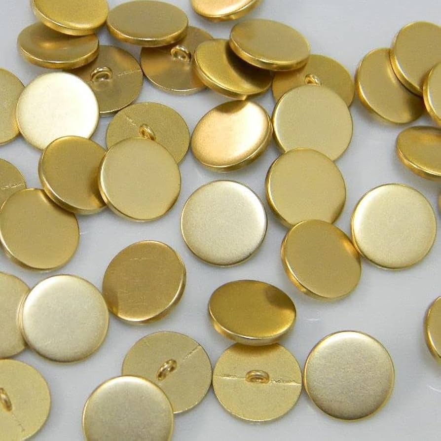 Amazon | メタルボタン ゴールド 足付き マット仕上げ 国産 (21mm /4個